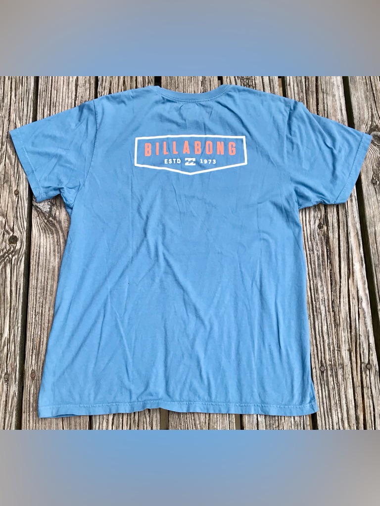 Mens Xl Billabong Blue Graphic Logo Tee Surfing Brand Shortsleeve Tshirt